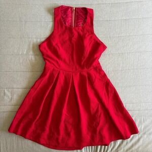 Lulus Red Skater Dress Cutout Back Sleeveless Fit and Flare Mini Dress Medium